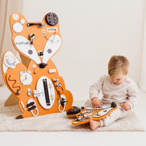 tablica manipulacyjna rudy lisek sensoryczna drewniana