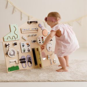 Tablica manipulacyjna Domek XL PASTELOWY